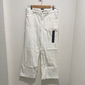 J. Crew Women’s Wide Leg Crop White Jeans Size 29 Flawed NWT